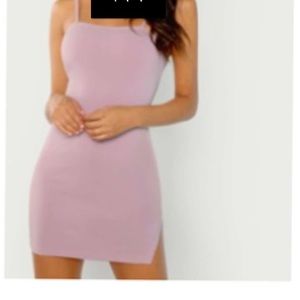 Taupe colored mini with slit